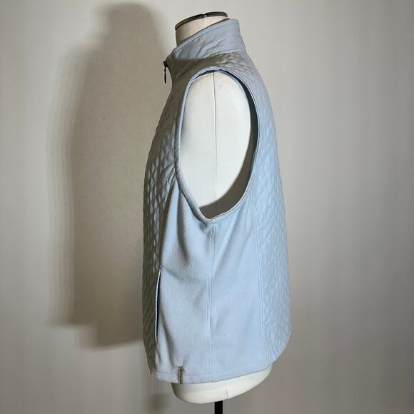 Columbia Light Blue Diamond Quilted/Fleece Vest Full Zip Ski Womens Size Large L - Picture 5 of 12